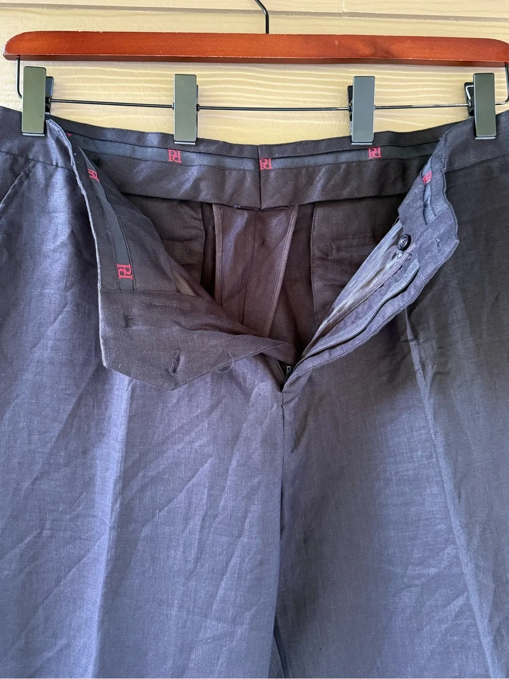 Royal Prestige Men's Black Linen Straight Leg Casual Travel Summer Pants Size 44